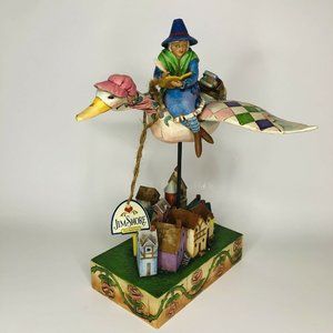Jim Shore Rhyme Time Mother Goose Reading Book Riding On Flying Goose